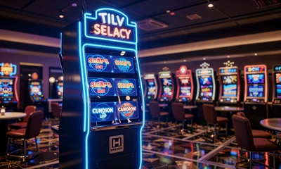 Neon Jackpot Schild im blauen Gl&uuml;hlicht des Online Casinos